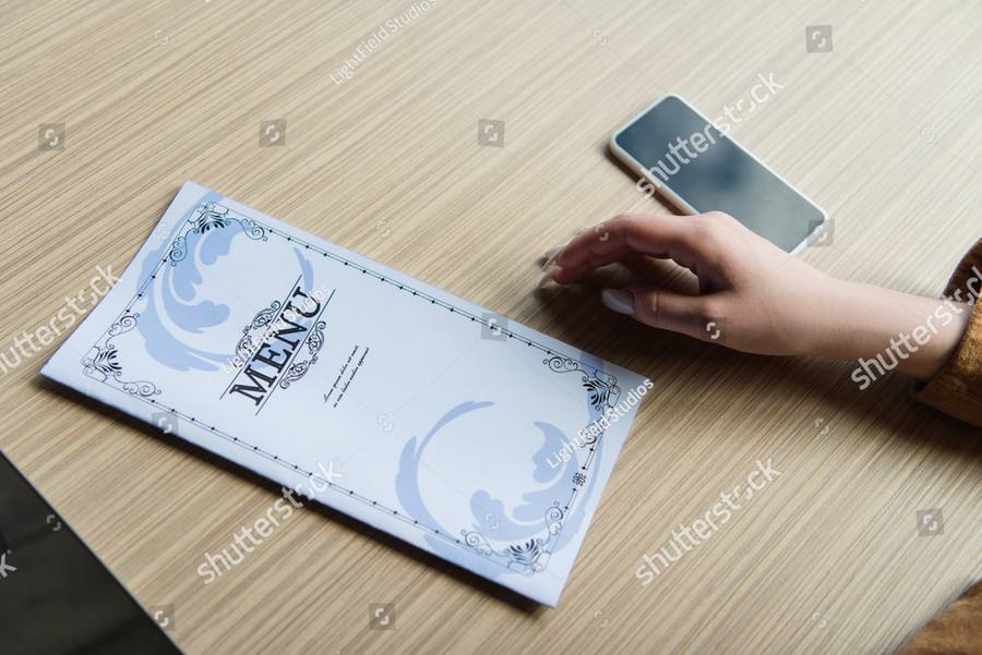 A place setting at an empty restaurant table